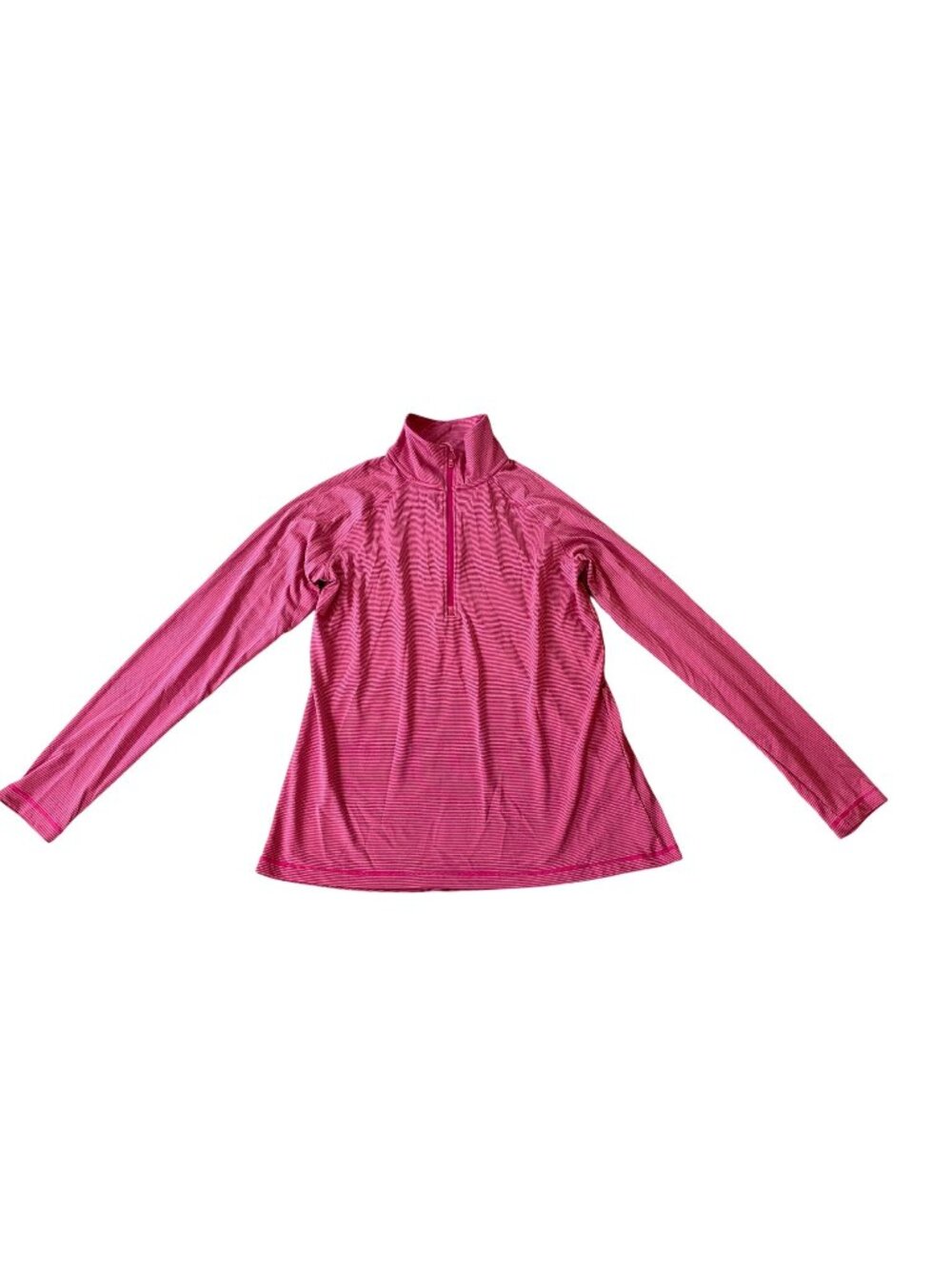 Under Armour Womens HeatGear Pink 1/4 Zip Long Sleeve Pullover Top Small
